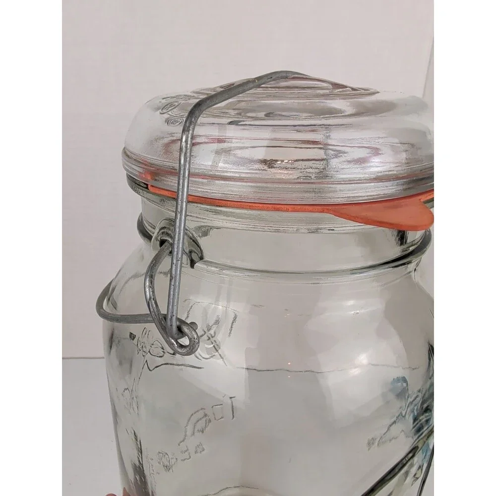 Vtg 1 Gallon BALL Ideal Canning Jar w/Eagle Emblem Lid - Wire Bail - 12”